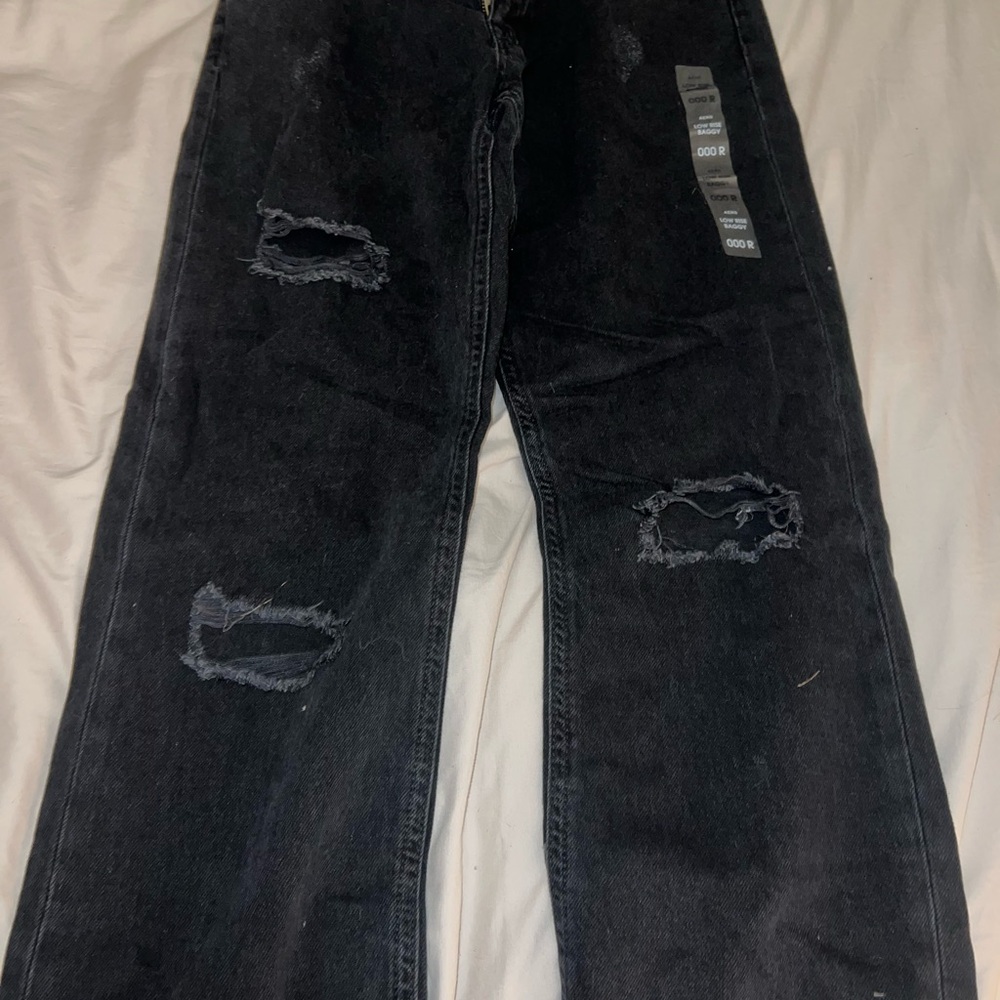 Aeropostale Women's Black Distressed Relaxed Jeans
